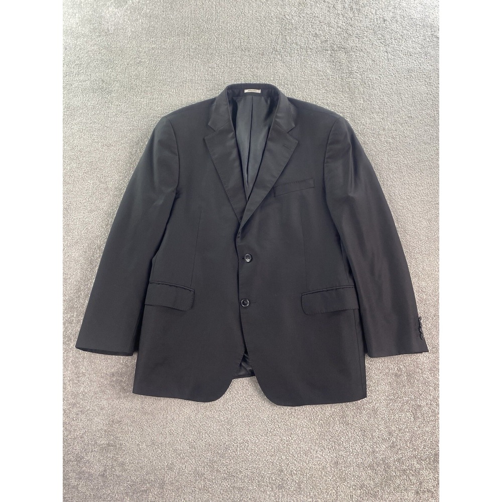 Peter Millar Suit Jacket 46 R Black Wool Chambray Luxury Designer Premium Union